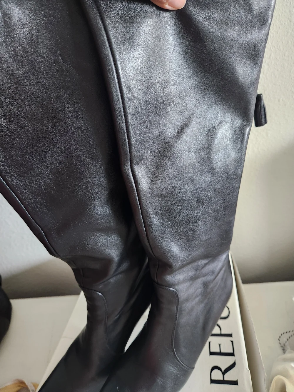 Banana Republic Black Over-the-Knee Pointed Leather Boots